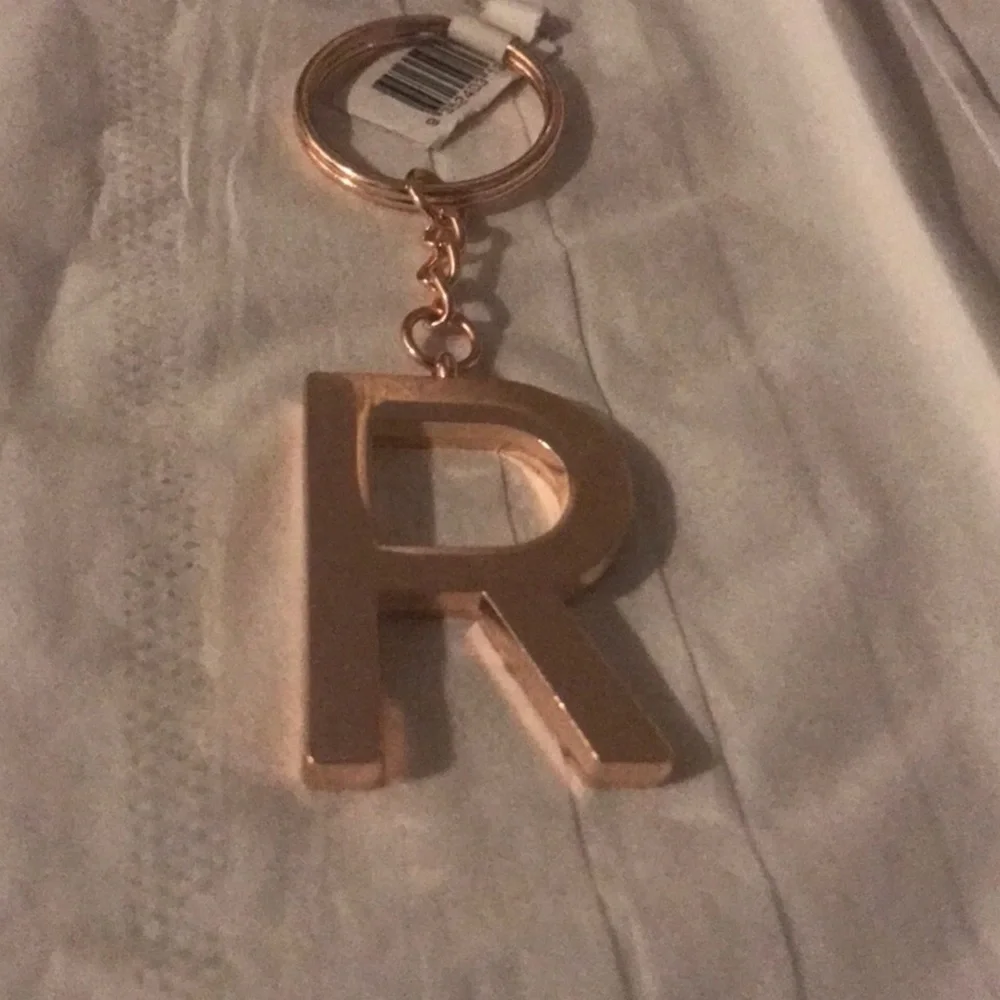 Cotton On rose gold capital R key chain bag charm new